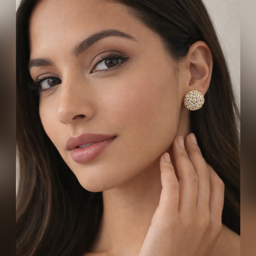 Elegant Gold Plated and Silver Women's Earrings